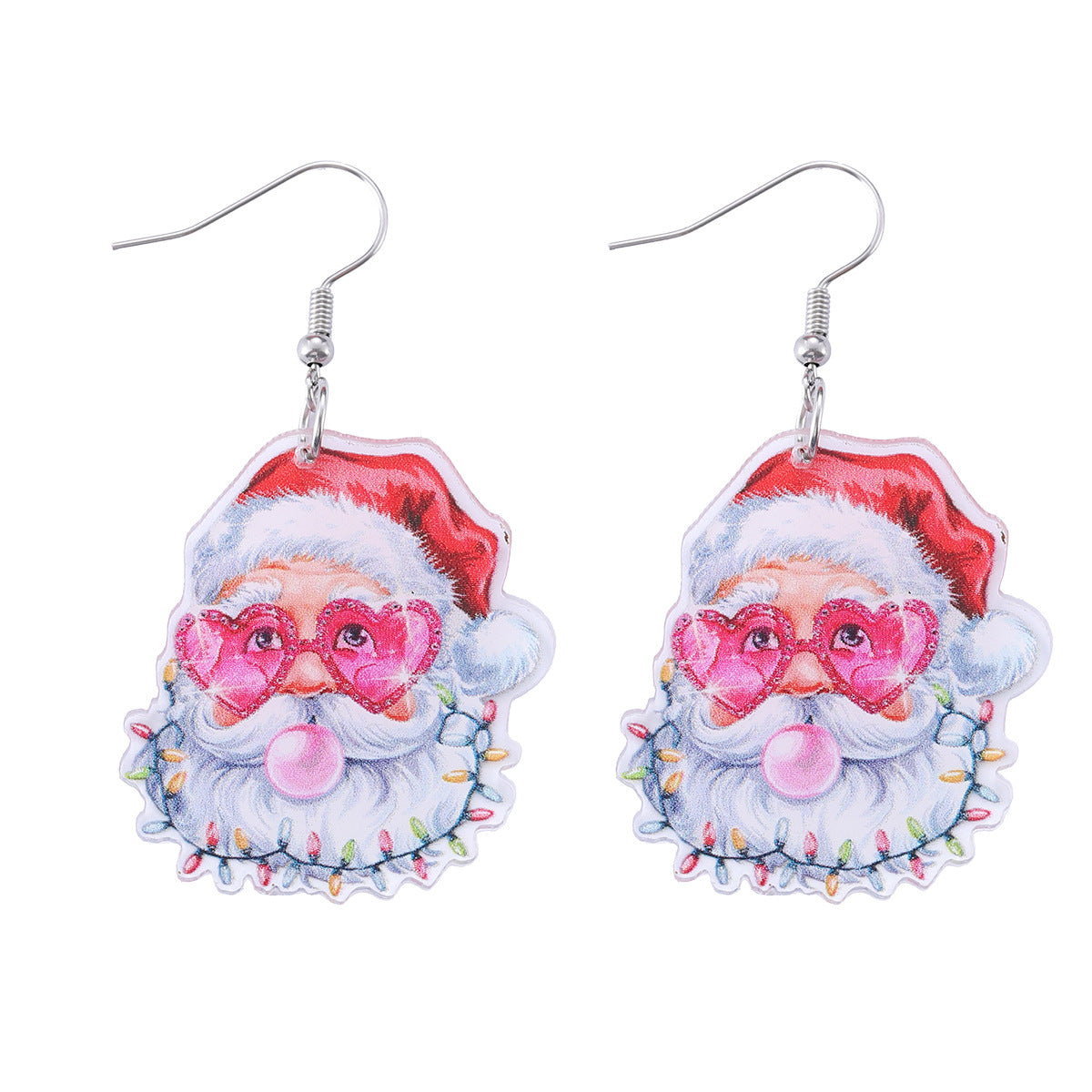 Wholesale Christmas Fun Leopard Pendant Y2K Acrylic Earrings
